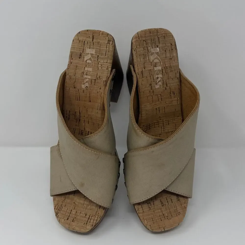 Korks Women's Lynda Comfort Slide Sandals - Tan - 8